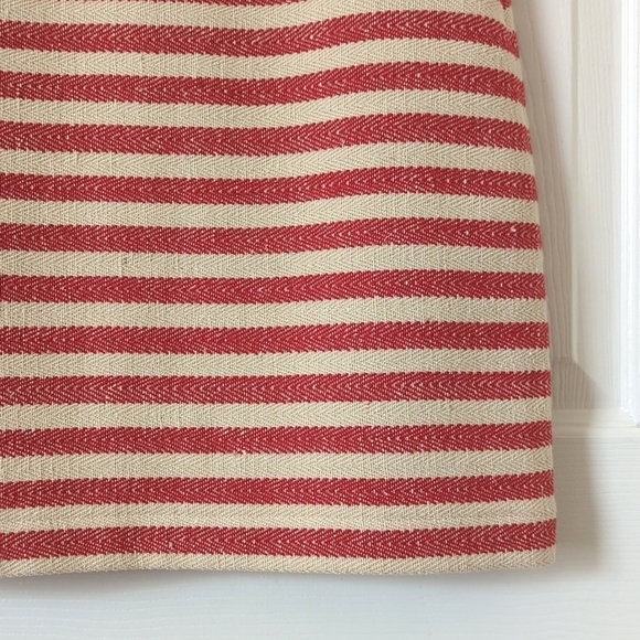 Design Lab Lord & Taylor Striped Woven Sleeveless Mini Sheath Dress Red Cream XS - Picture 9 of 13